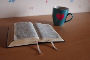 Bible and cup of coffee